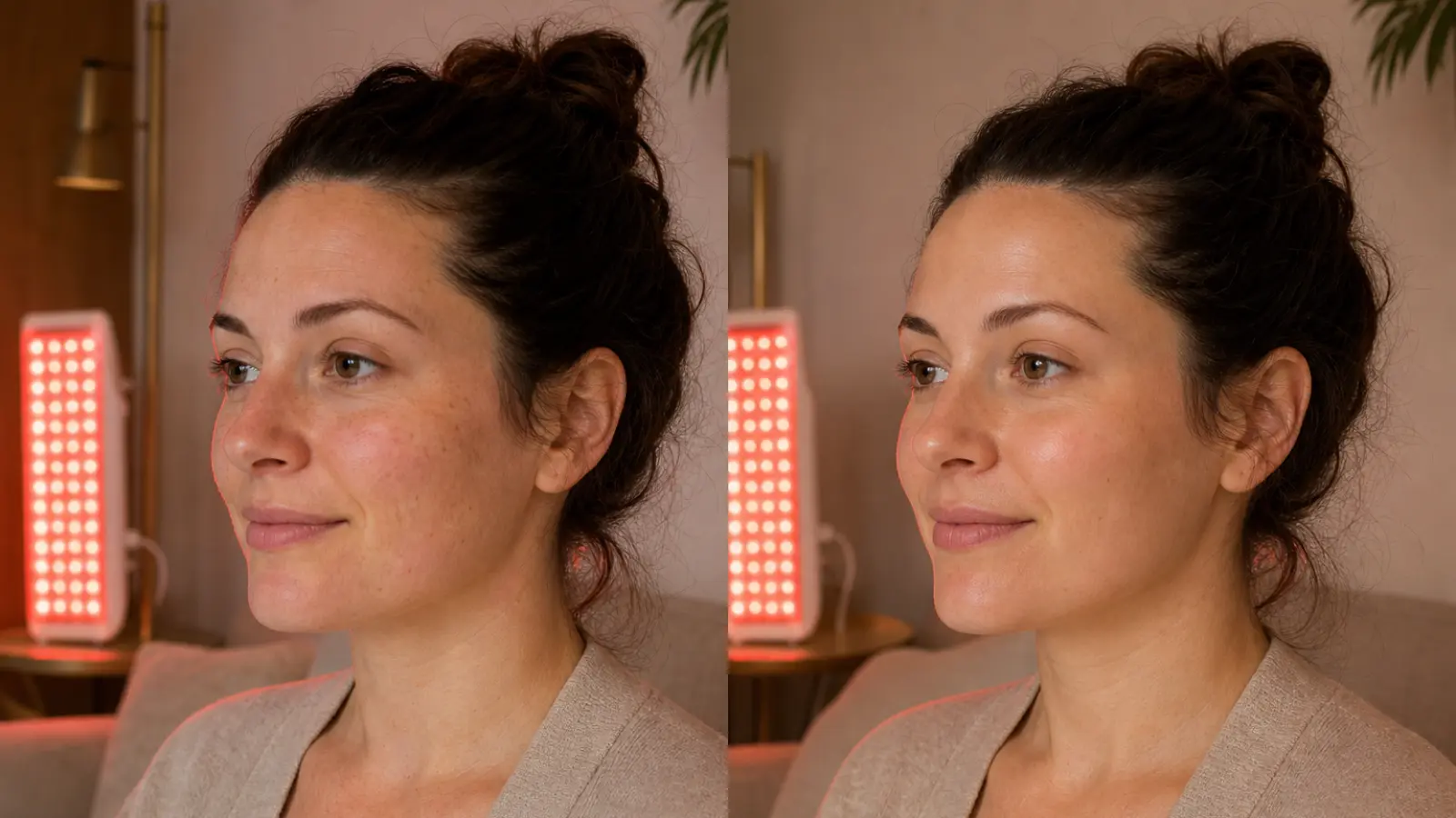 red light therapy before and after