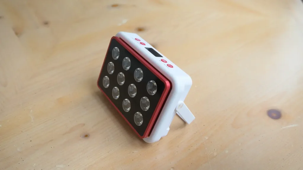 Mito Red MitoPRO Mobile Review MitoPRO Mobile kickstand for hands-free red light therapy use